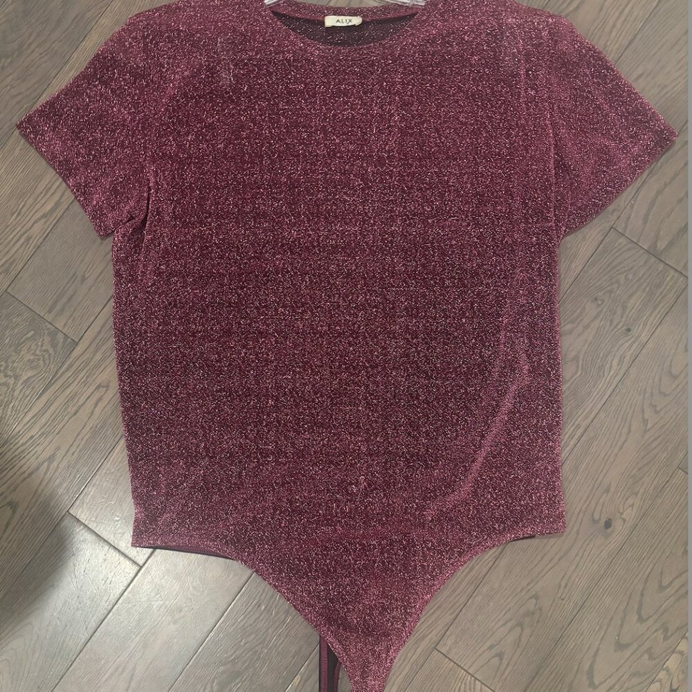 Alix Pink glitter Bodysuit sz S